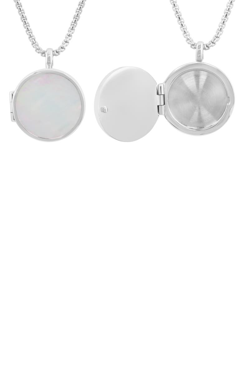 EFFY Mother-of-Pearl Locket Pendant Necklace, Alternate, color, White