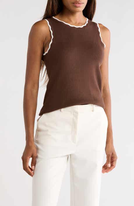 Scallop Tip Sweater Tank