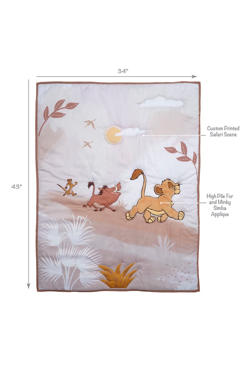 Lambs & Ivy Disney Baby Lion King Safari 3-Pc Infant Nursery Crib Bedding Set, Alternate, color, Brown