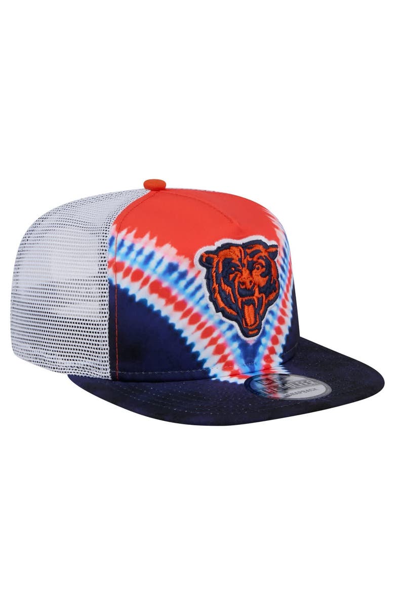 New Era Men's New Era Orange/Navy Chicago Bears Throwback Dye Golfer Snapback Hat, Alternate, color, Orange