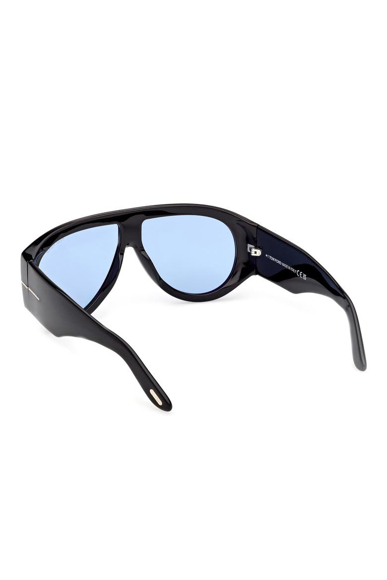 Bronson 60mm Aviator Sunglasses, Alternate, color, SHINY BLACK / BLUE