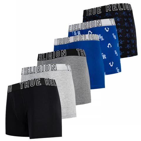 Mens Boxer Briefs Cotton Stretch Underwear for Men Pack of 6 Red/Black