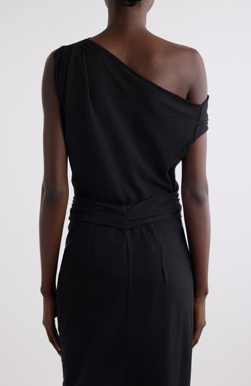 Dries Van Noten Off-the-shoulder Draped Cotton-jersey Top In Black