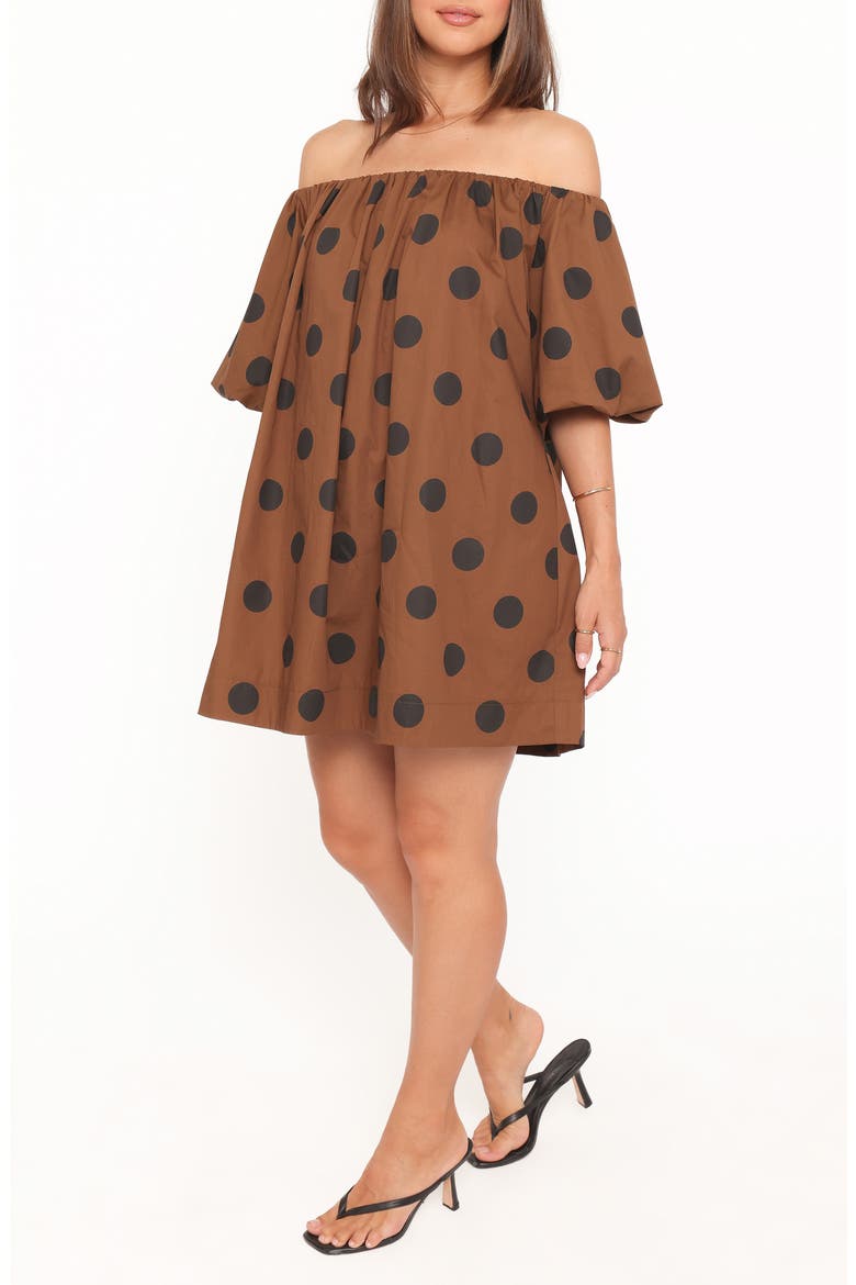 Eddie Polka Dot Minidress, Alternate, color, BROWN POLKA DOT