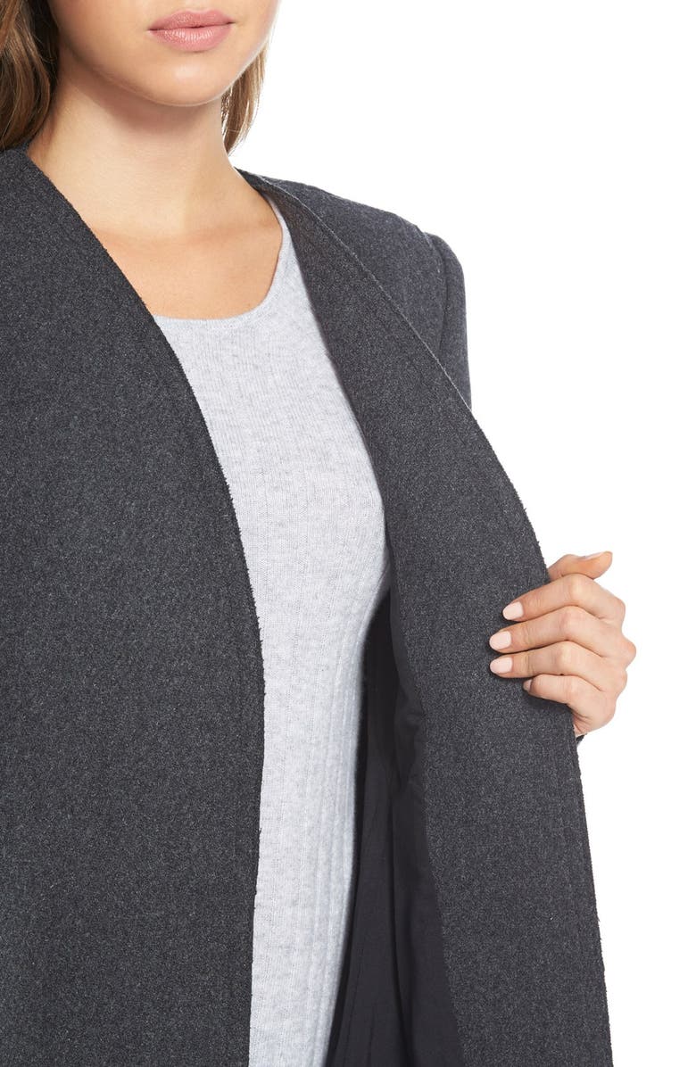 Vera Wang 'Serena' Faux Fur Collar Wool Blend Fit & Flare Coat, Alternate, color, 