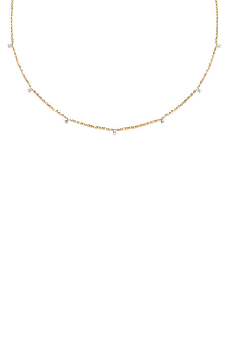 EF Collection Baguette Diamond Bar Necklace, Main, color, 