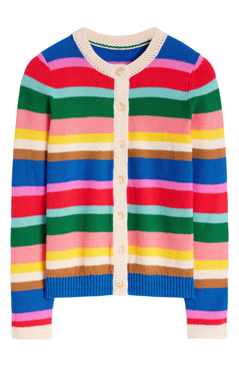 Boden Callie Stripe Cotton Cardigan, Alternate, color, 