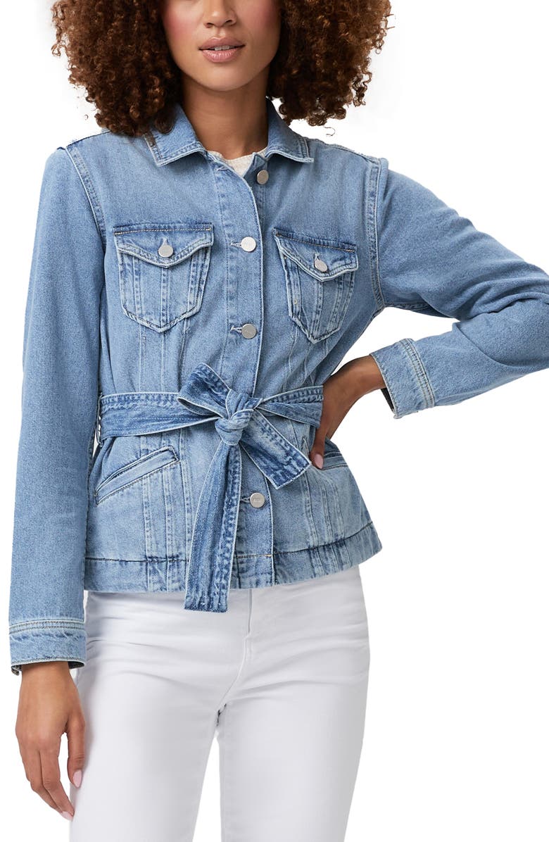 PAIGE Kimber Tie Waist Denim Shacket, Alternate, color, 