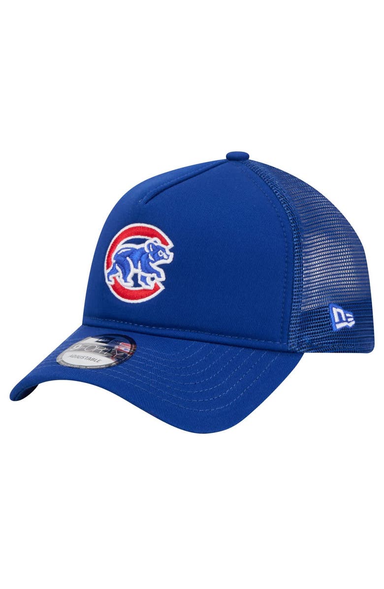 New Era Men's New Era Royal Chicago Cubs 9FORTY A-Frame Trucker Adjustable Hat, Main, color, 