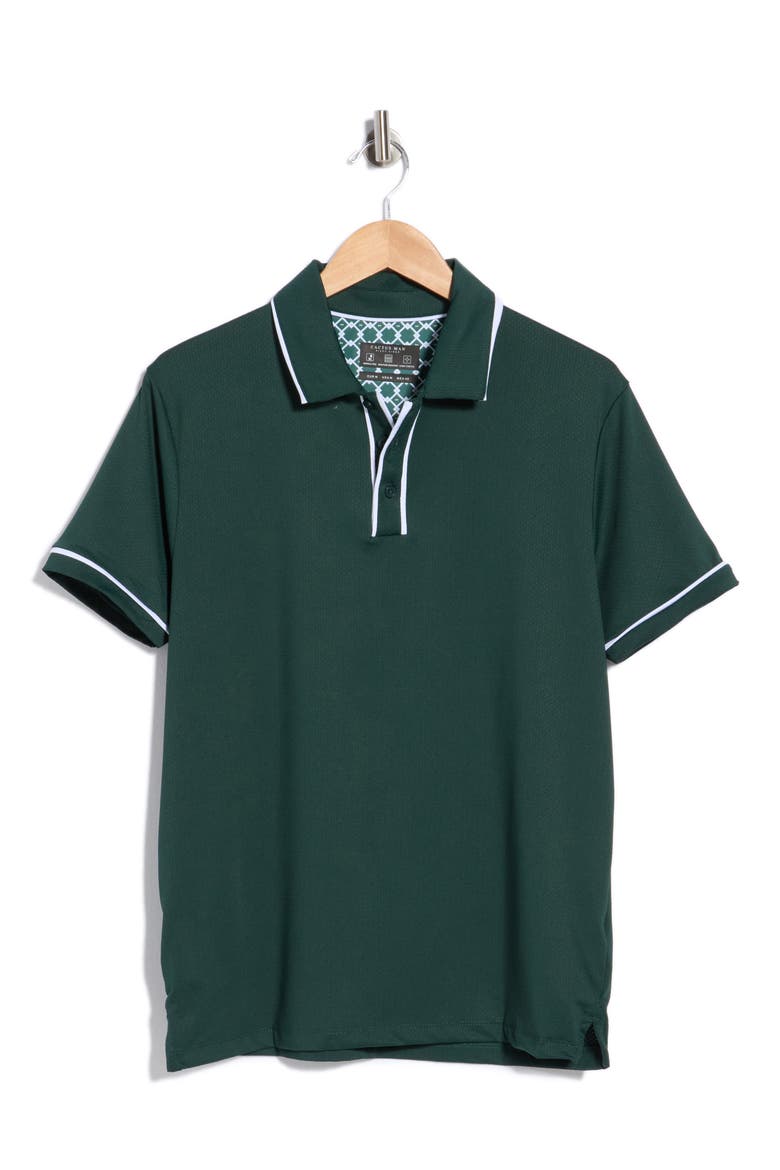 White Tip Short Sleeve Polo, Alternate, color, GREEN