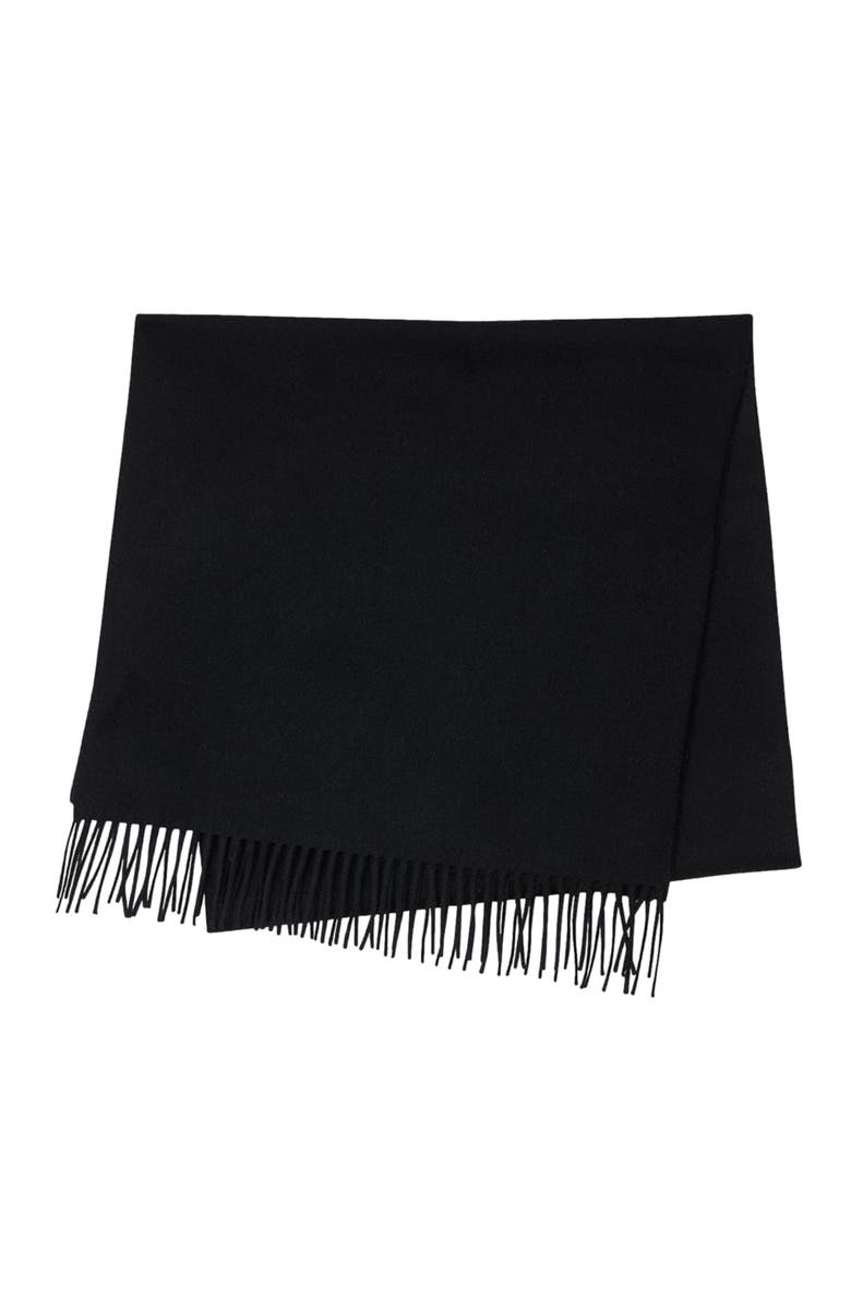 SANDRO Wool and cashmere scarf, Main, color, Black