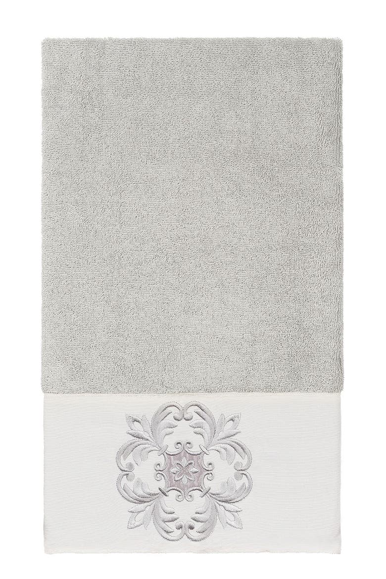 Alyssa 3-Piece Embellished Towel - Light Gray, Alternate, color, LIGHT GRAY