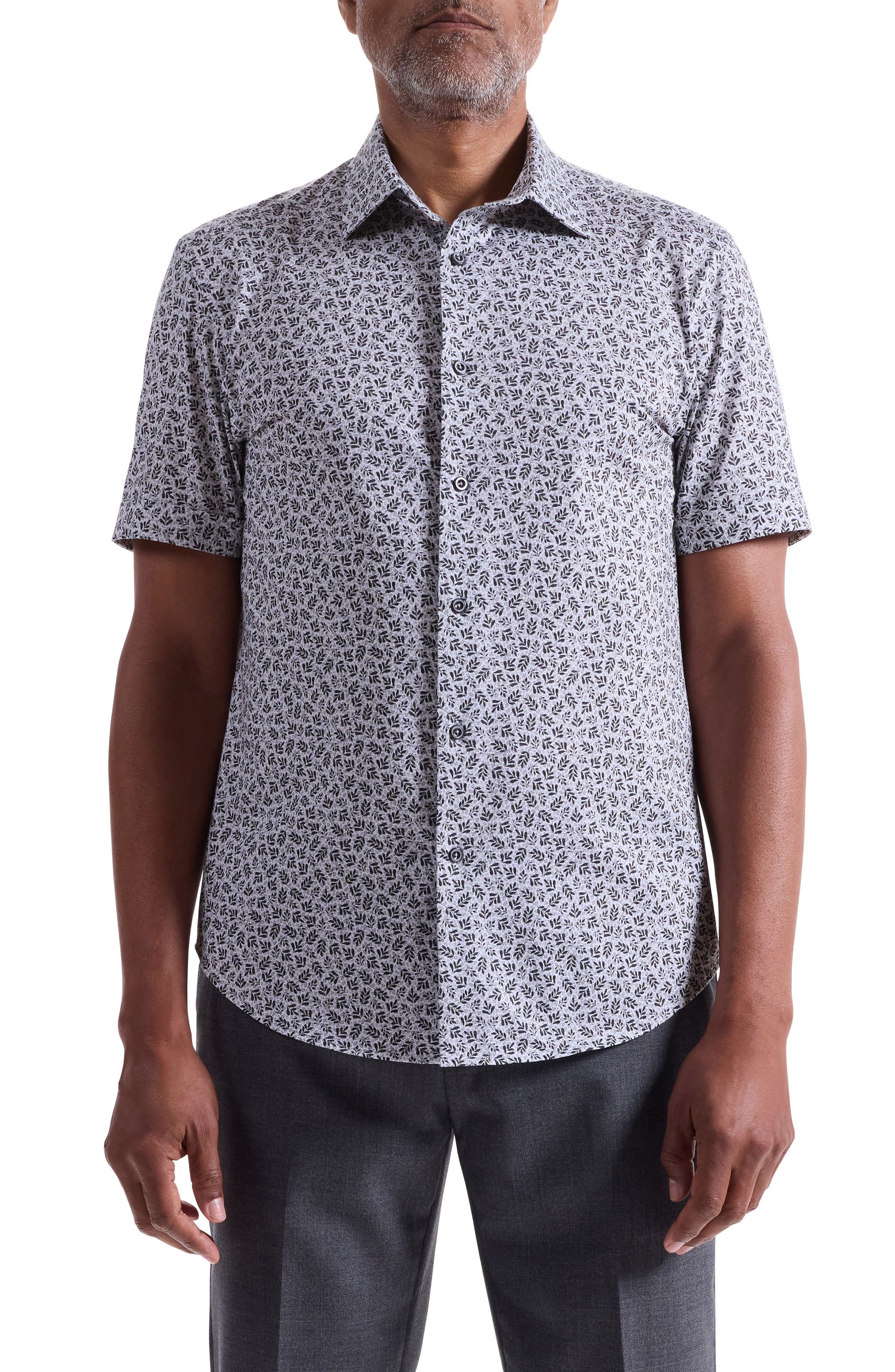 Bugatchi Miles OoohCotton® Short Sleeve Button-Up Shirt