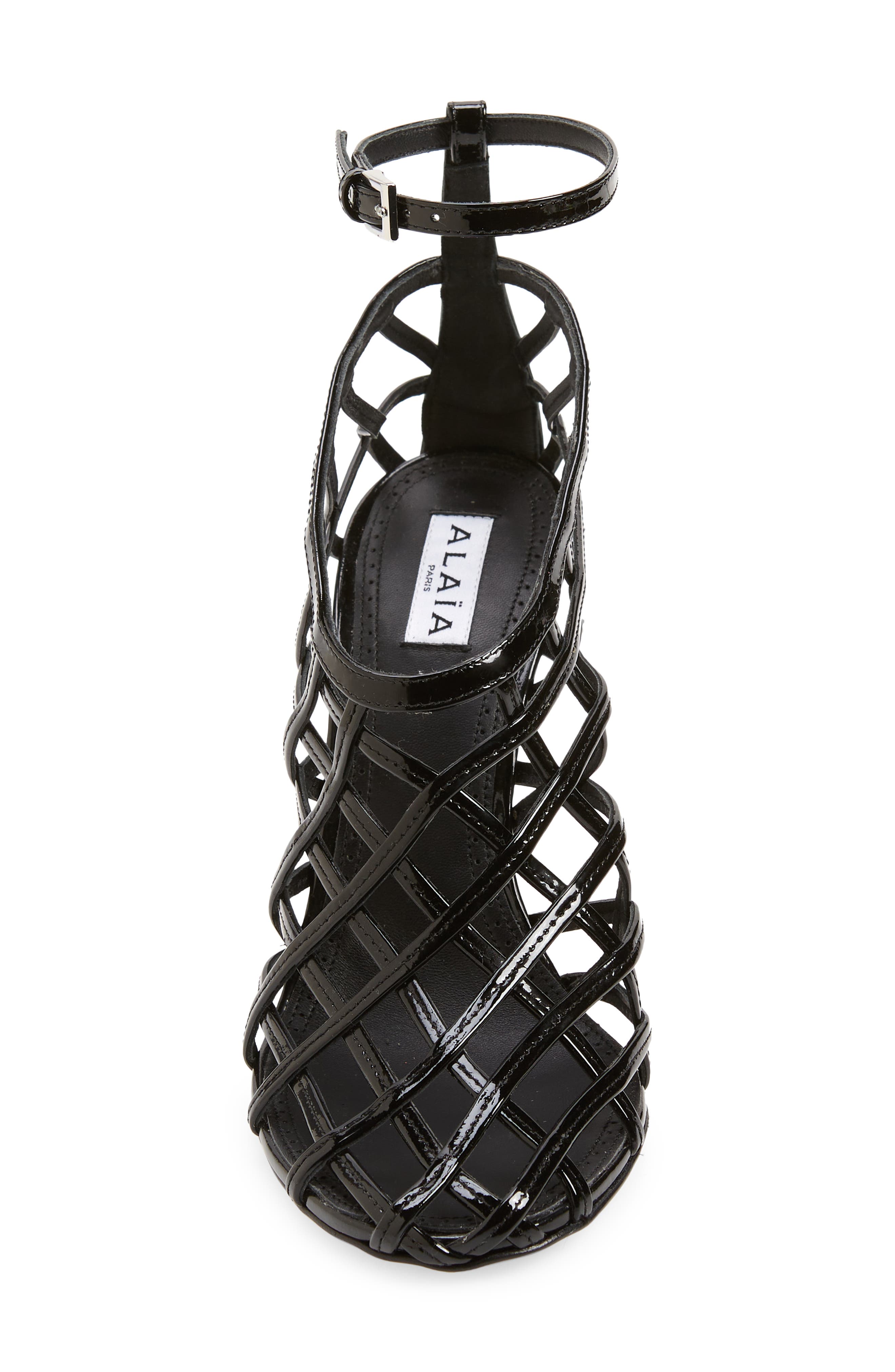 Alaïa Clear Wedge Cage Pump, Alternate, color, 