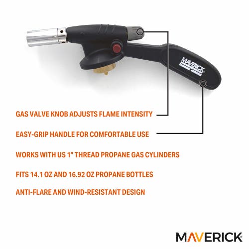 Maverick Handheld Propane Barbeque Torch In Black