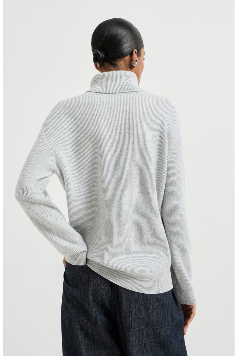 Cashmere English rib sweater, Alternate, color, Light Grey