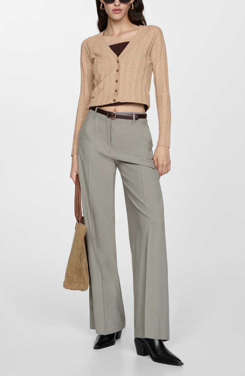 MANGO Knit Cardigan, Alternate, color, Light Tan