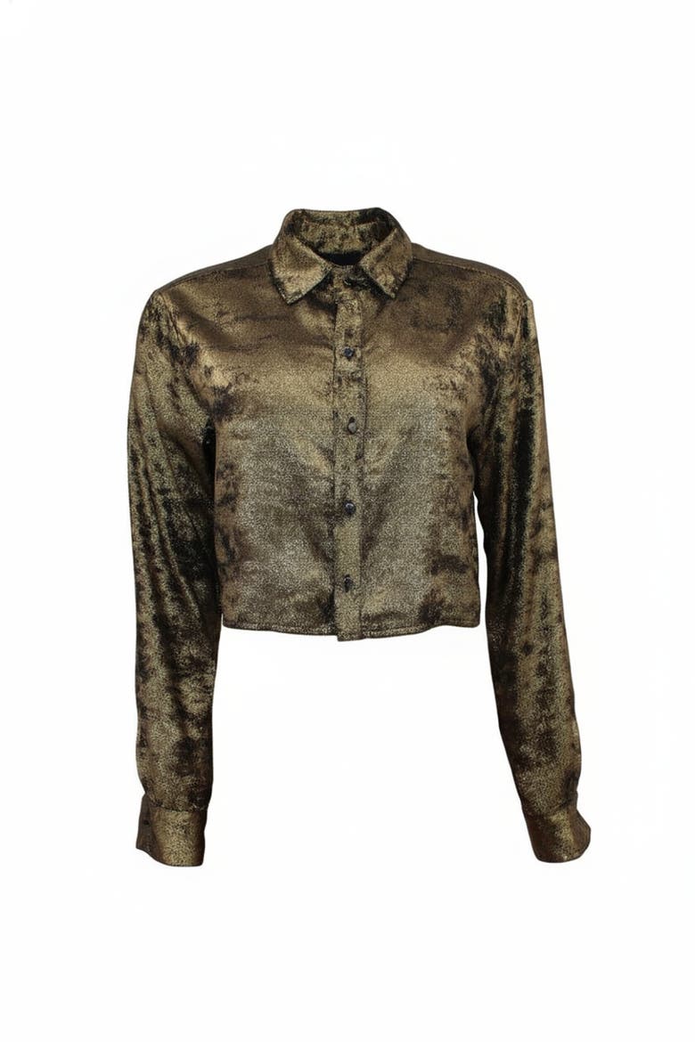 Cropped Shirt, Alternate, color, Burnt Gold