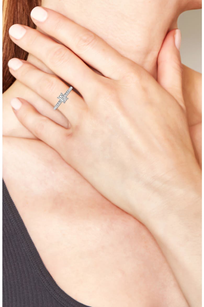 Emerald Cut Lab Created Diamond Ring - 0.85ct., Alternate, color, PLATINUM