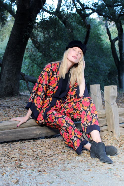 Henelle Duster Jacket In Night Bloom