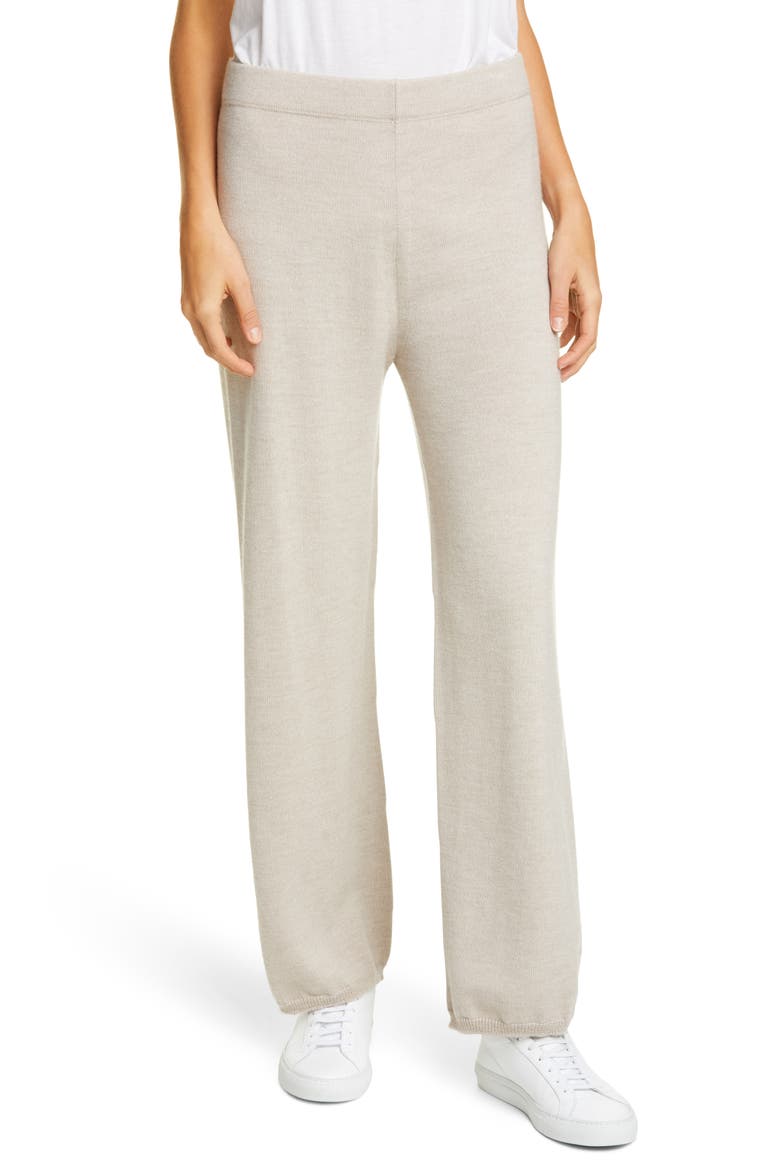 Sofocle Virgin Wool Knit Pants, Main, color, BEIGE