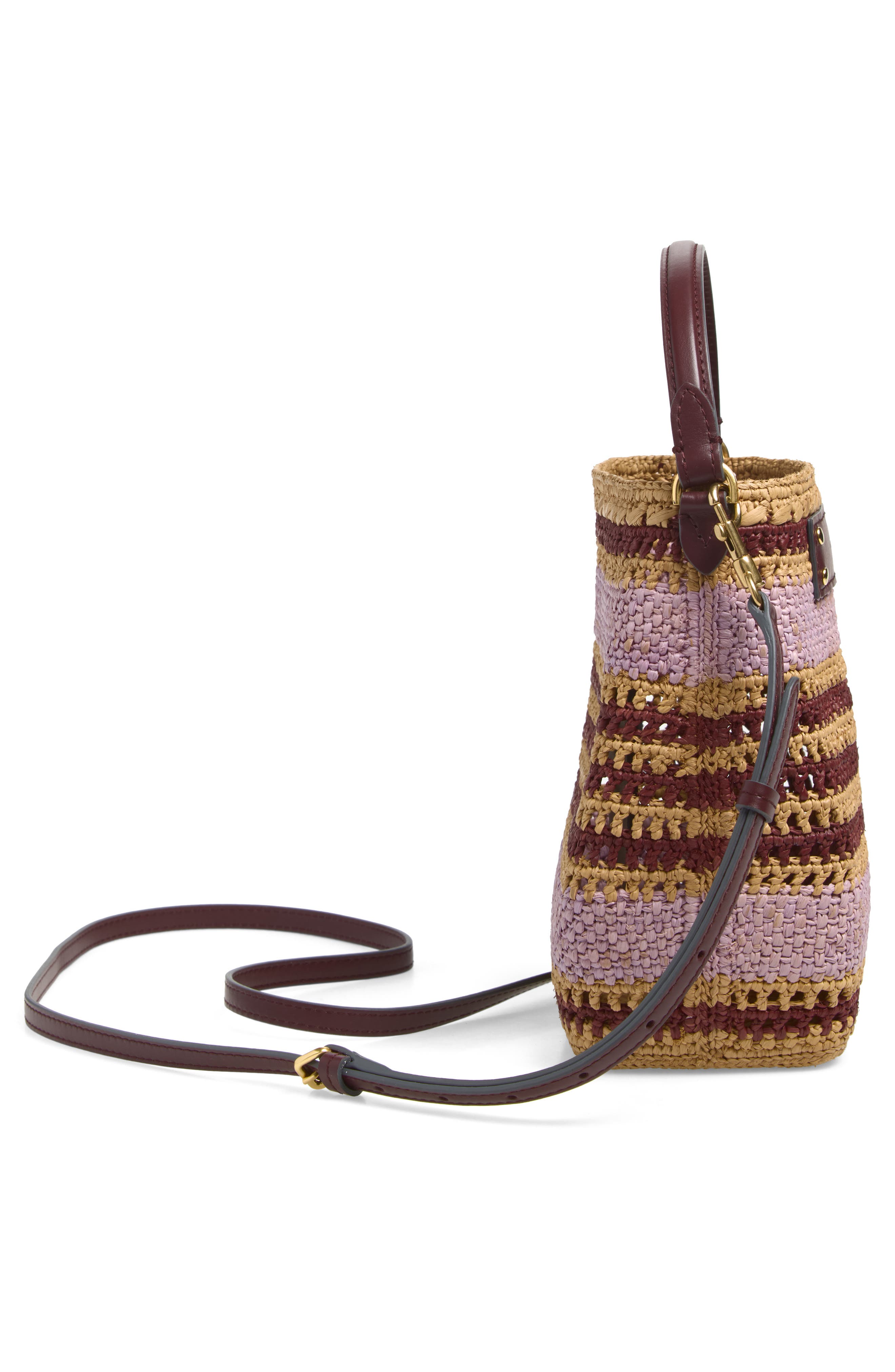 Stripe Raffia Crossbody Bag, Alternate, color, IRIS