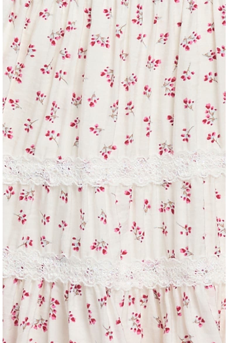 Kids' Floral Print Woven Skirt, Alternate, color, IVORY/ RED