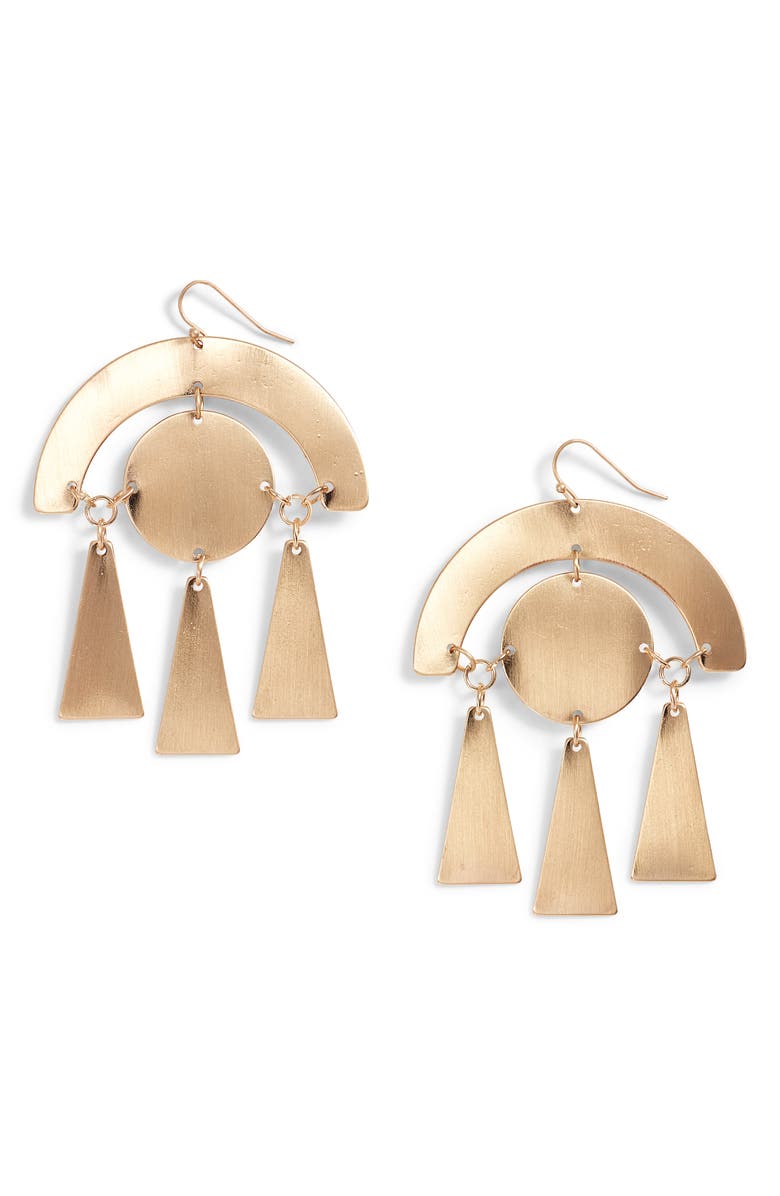 Sole Society Geo Drop Earrings, Main, color, 