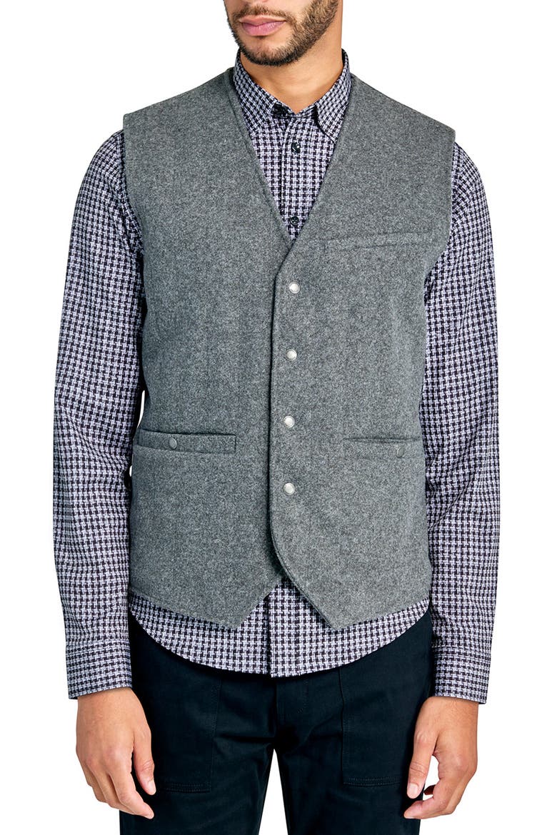 Solid Quilted Vest, Main, color, BLACK