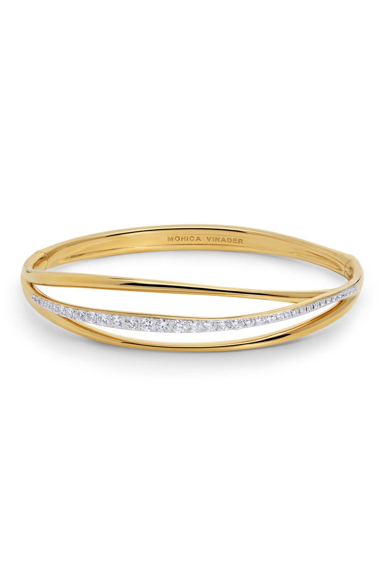 Nura Lab Grown Diamond Pavé Wrap Bangle Bracelet, Main, color, 18K GOLD VERMEIL / DIAMOND