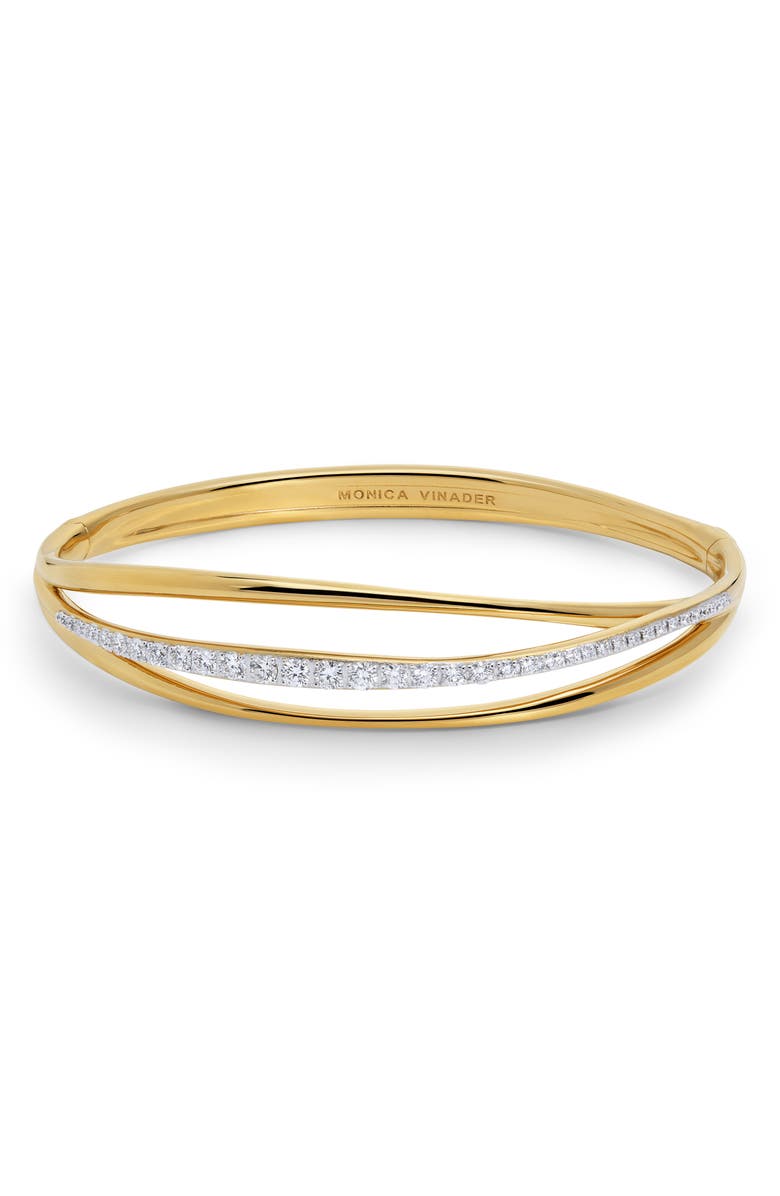 Monica Vinader Nura Lab-Created Diamond Pavé Wrap Bangle Bracelet, Main, color, 18K Gold Vermeil / Diamond