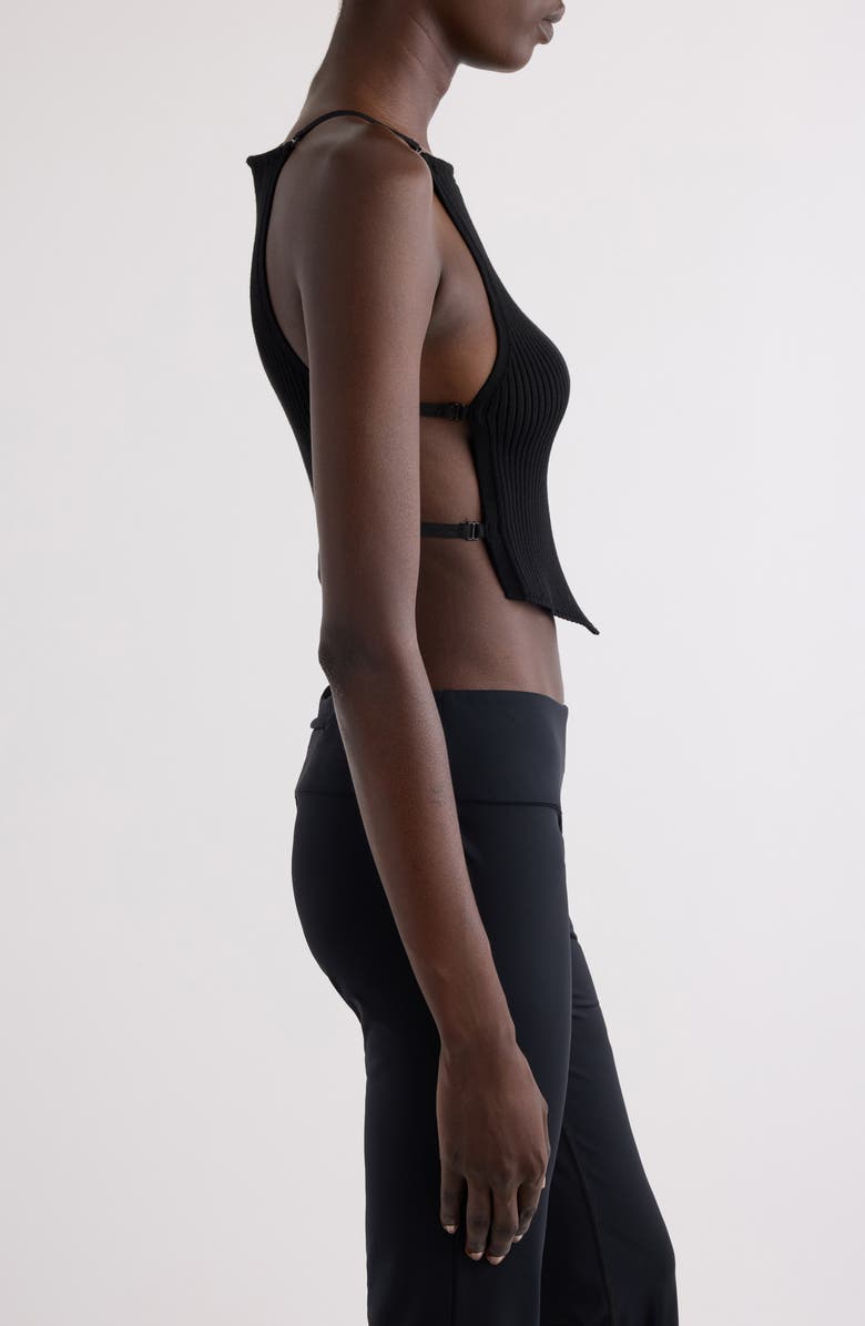 Courrèges Open Side Rib Knit Tank, Alternate, color, 