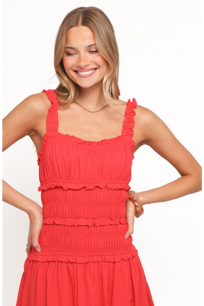 Enola Smocked Sleeveless Maxi Dress, Alternate, color, RED