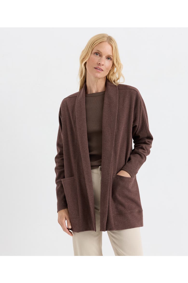 Organic Cotton Roam Wrap Cardigan, Main, color, Chestnut Heather