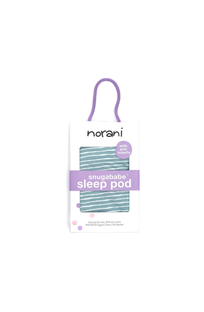 Norani Organic Snugababe Swaddle Sleep Pod with Arm Inserts, Alternate, color, Green Stripes