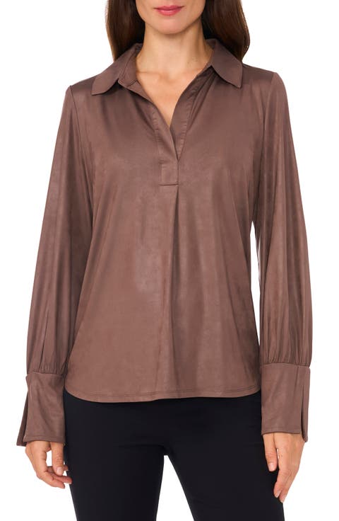 Oversize Johnny Collar Top