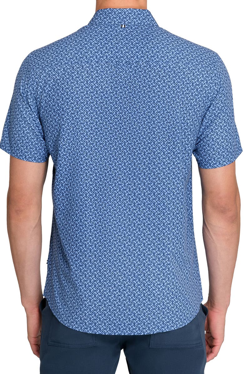 Brooklyn Brigade Geometric Woven Short Sleeve Basic, Alternate, color, Navy/Blue