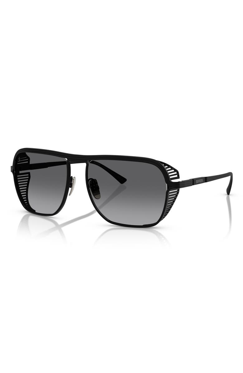 Scuderia Ferrari 59mm Square Sunglasses, Alternate, color, Black / Grey Gradient Polar
