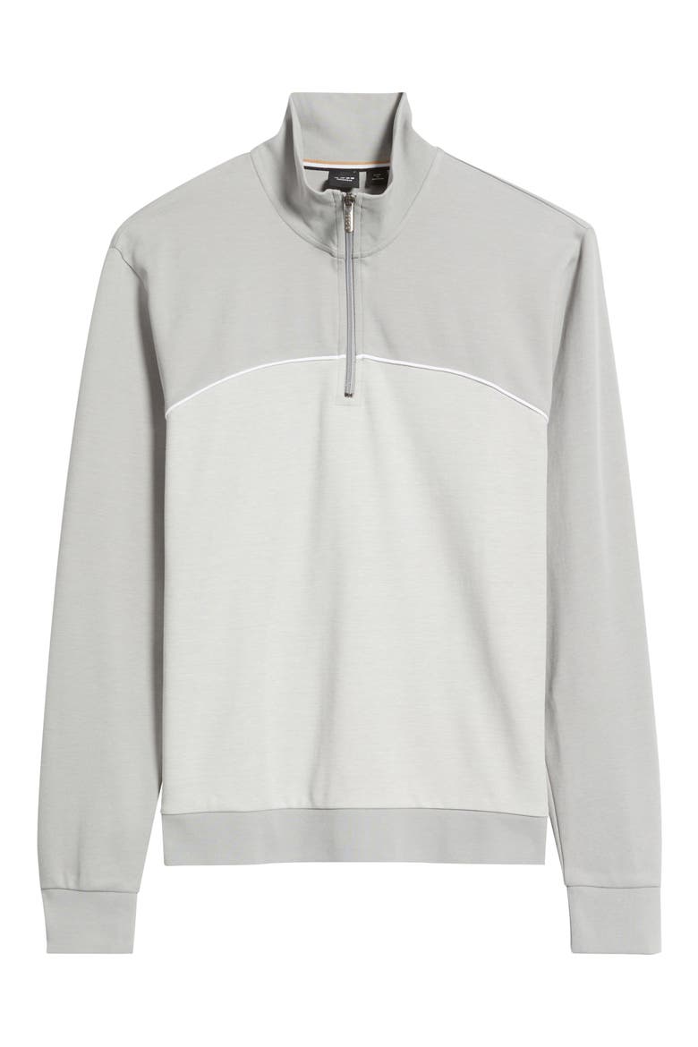 Quarter Zip Track Pullover, Alternate, color, LIGHT/ PASTEL GREY