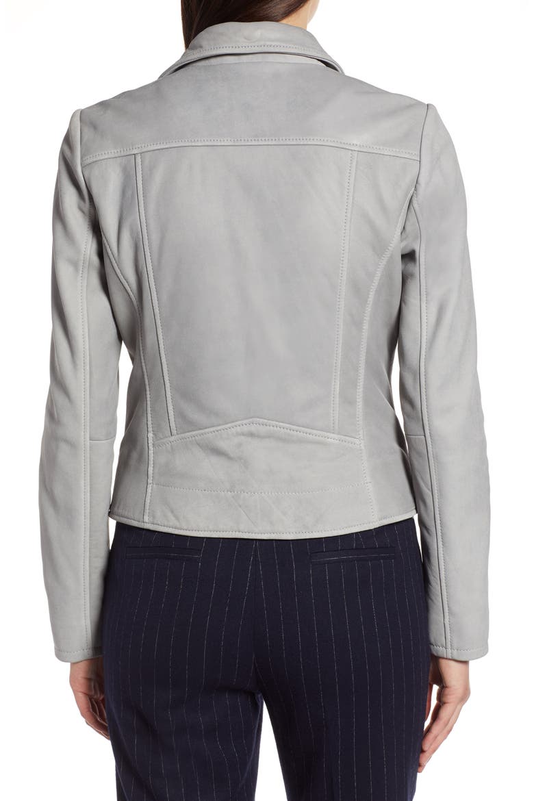 Leather Moto Jacket, Alternate, color, STONE