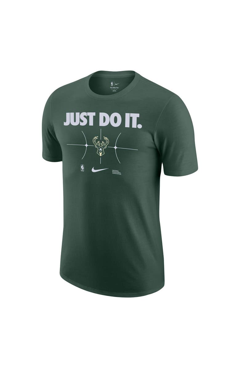 Nike Men's Nike Hunter Green Milwaukee Bucks Just Do It T-Shirt, Alternate, color, Hunter Green