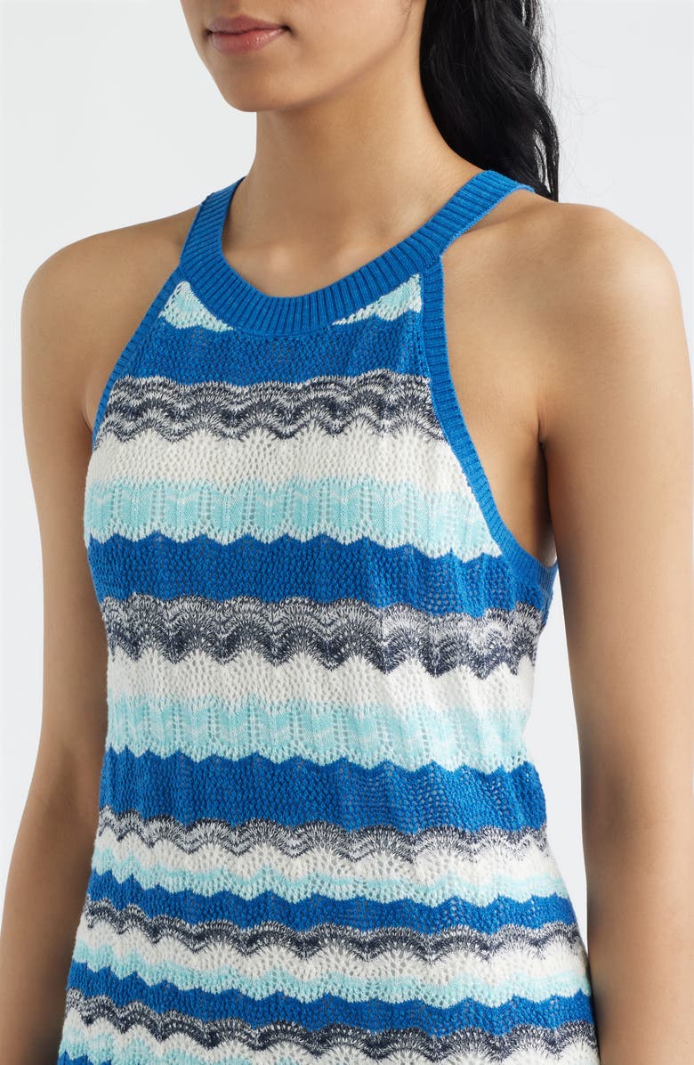 CITY BLUES Pointelle Stripe Minidress, Alternate, color, Cobalt