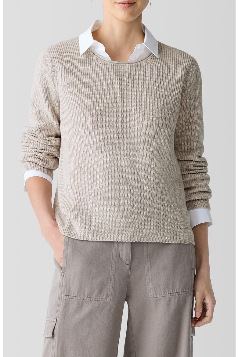 Crewneck Organic Cotton Sweater, Main, color, DOVE