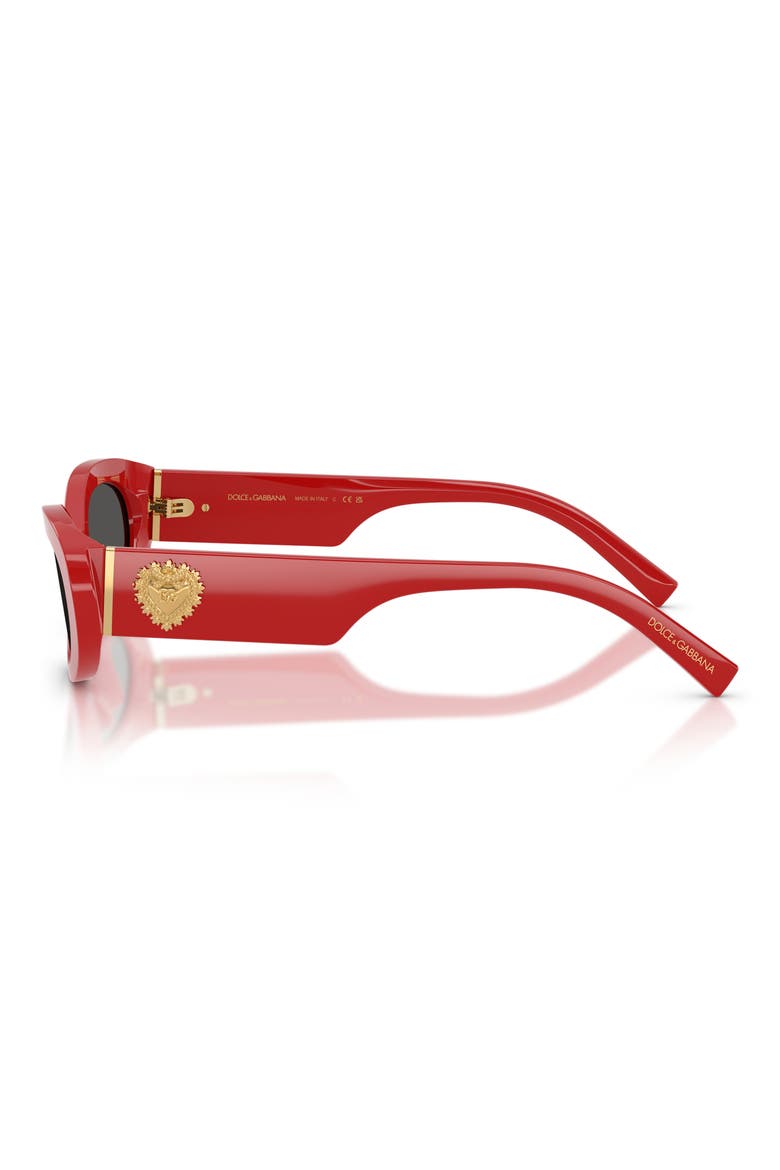 53mm Oval Sunglasses, Alternate, color, FULL RED / DARK GREY