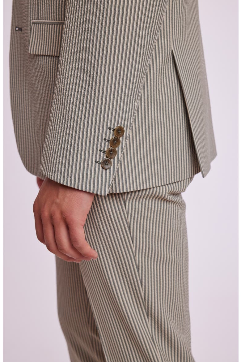 Dover Slim Fit Sport Coat, Alternate, color, GREY TAN CREAM SEERSUCKER