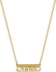 Zoë Chicco Curb Chain Bar Pendant Necklace