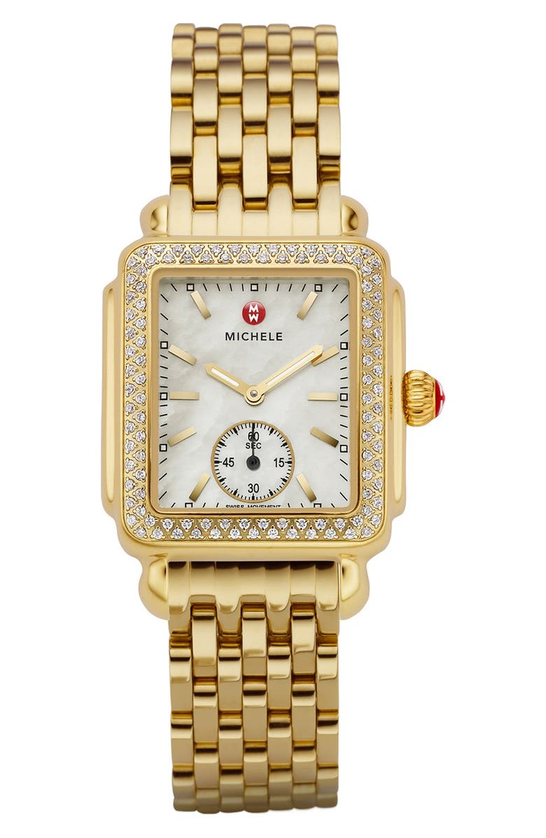 MICHELE Deco 16 Diamond Watch Head, 29mm x 31mm, Alternate, color,