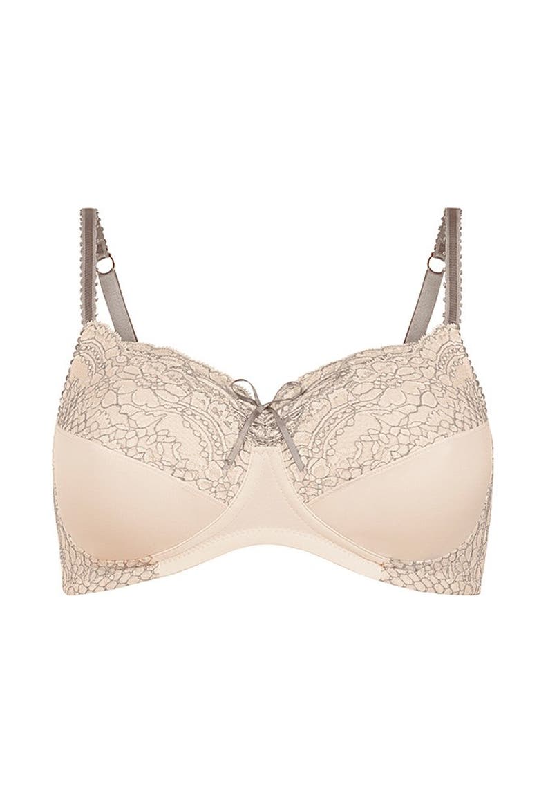 Alina Wire-Free Bra, Alternate, color, light rose/ grey