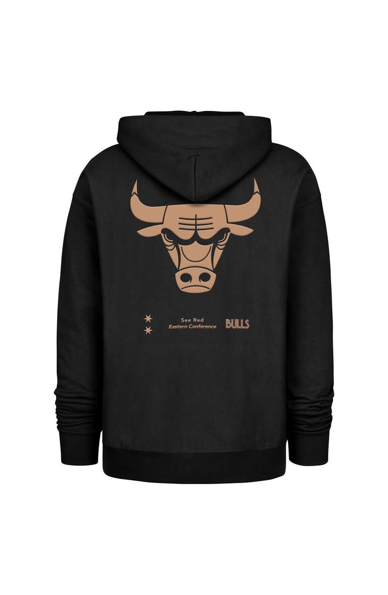 '47 Men's '47 Black Chicago Bulls 2024/25 City Edition Double Crossover Foundation Pullover Hoodie, Alternate, color,