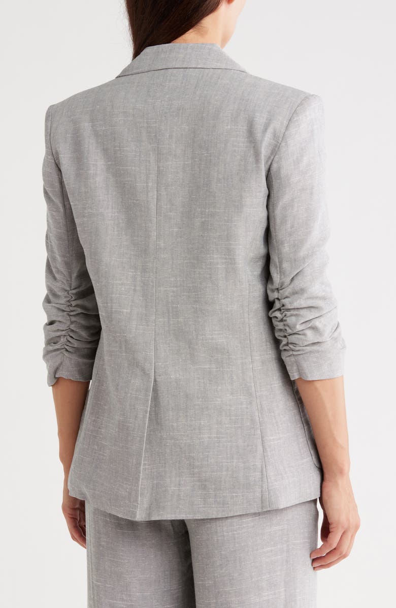 Calvin Klein Scrunched Sleeve Blazer, Alternate, color, Light Sky Multi